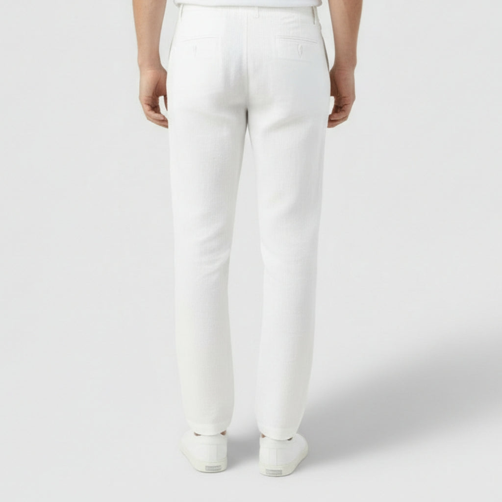 LUCAS Elastic Waist Cotton Linen Trousers