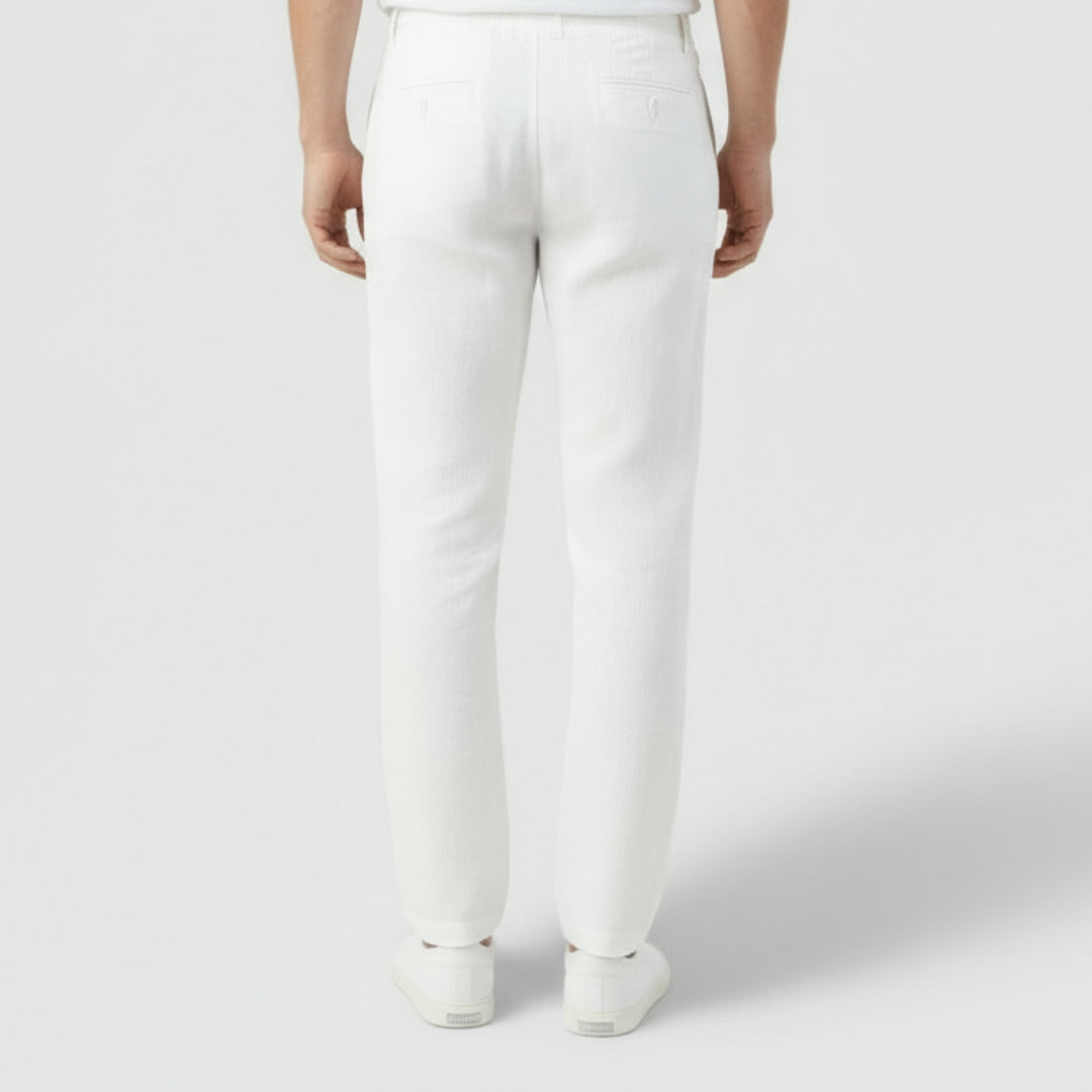 LUCAS Elastic Waist Cotton Linen Trousers