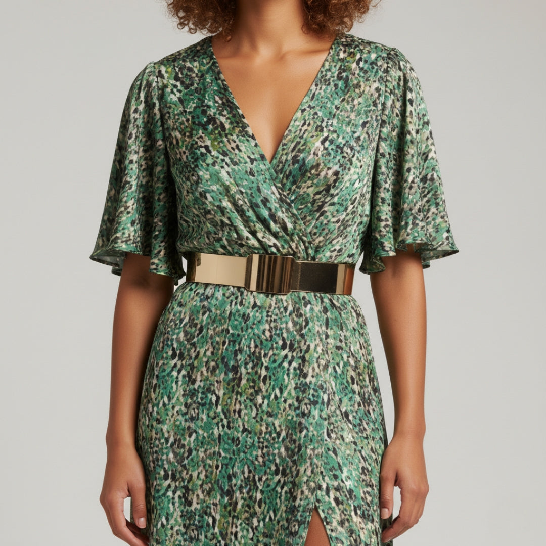 KHATERINE V-Neck Paisley Maxi Dress