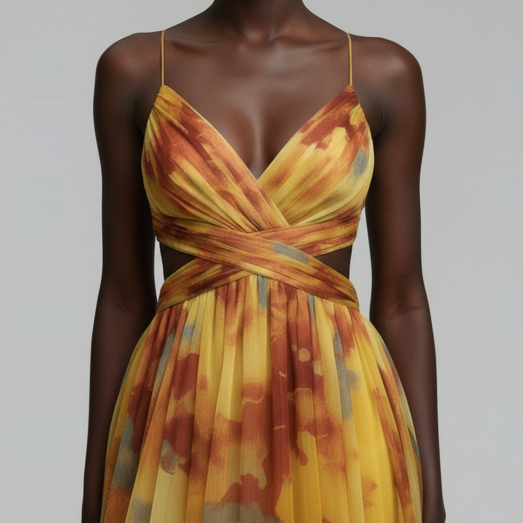 MADELINE Silk Batwing Mini Dress