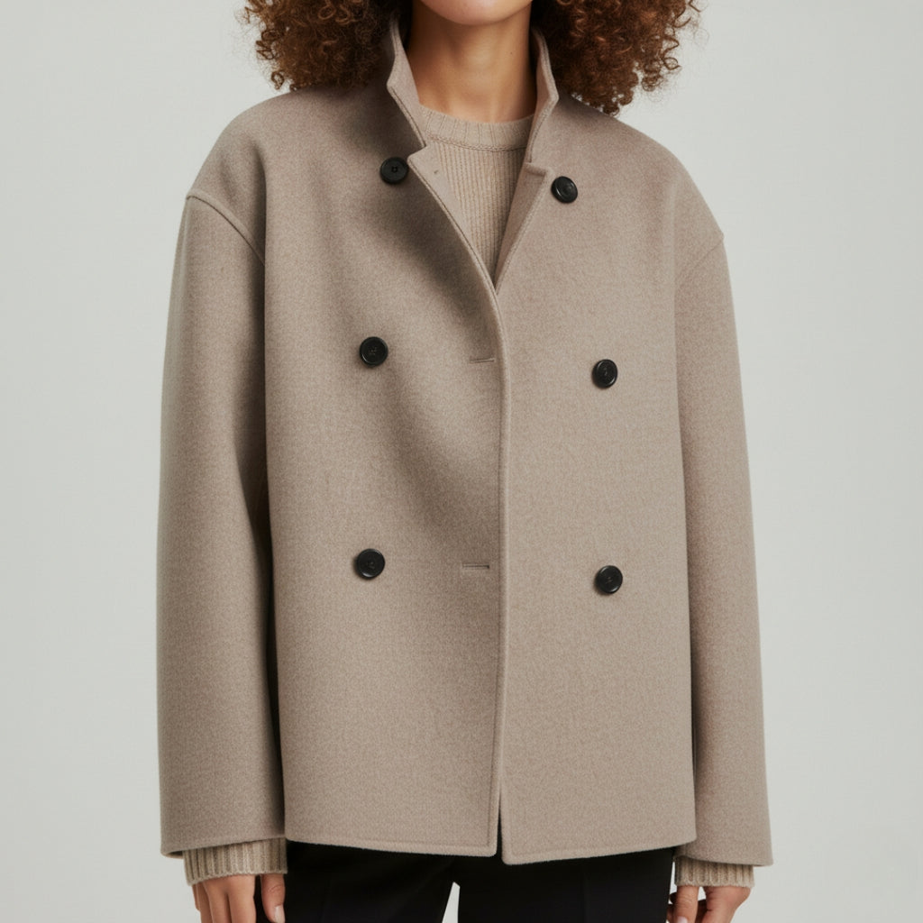 CHARLENE V-Neck Cotton Jacket