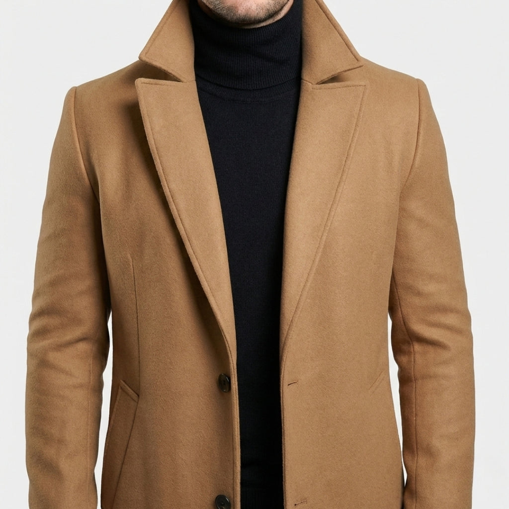 HENRY Long Cotton Blend Coat