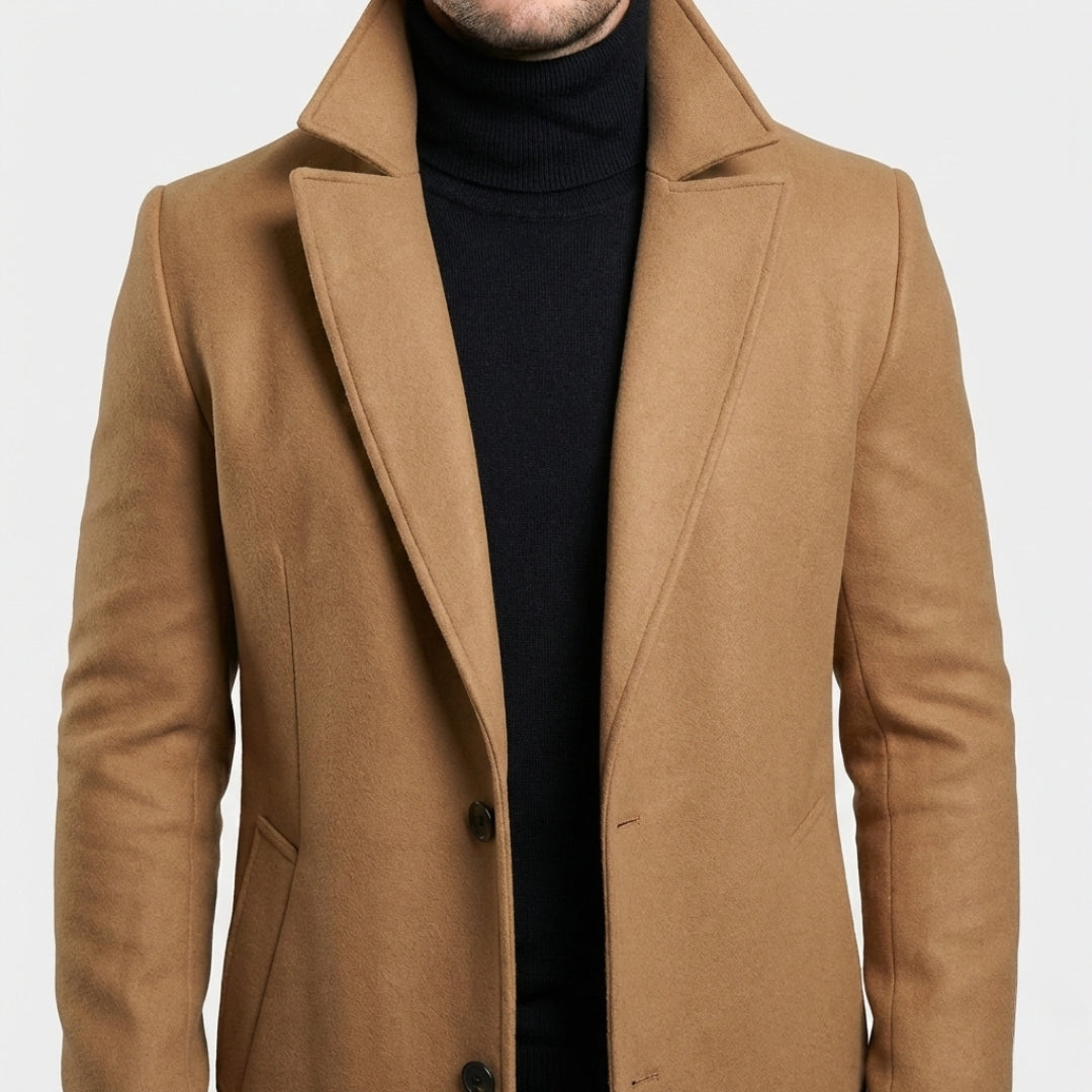 HENRY Long Cotton Blend Coat