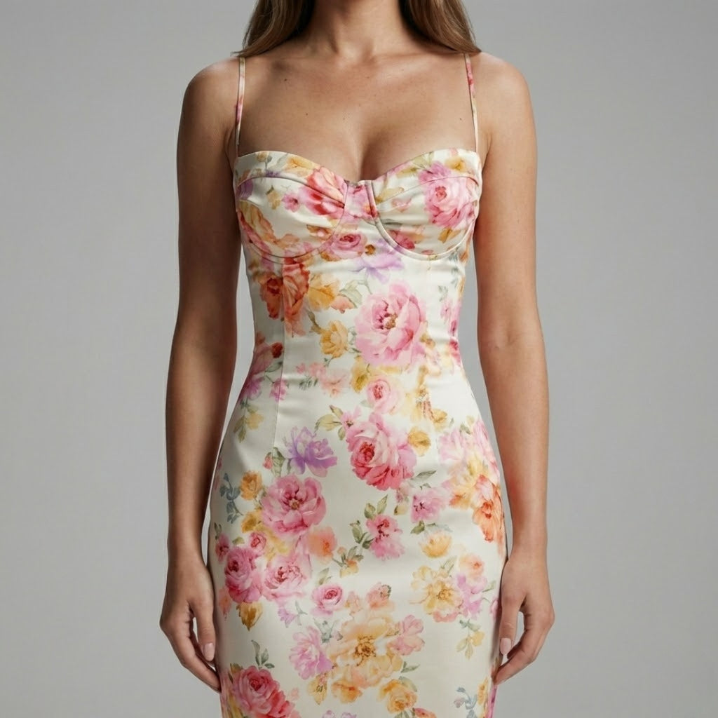 HEATHER Printed Sleeveless Maxi Dress