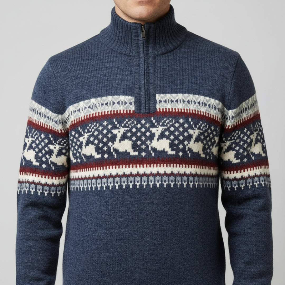 JULIEN High Neck Half Zip Sweater