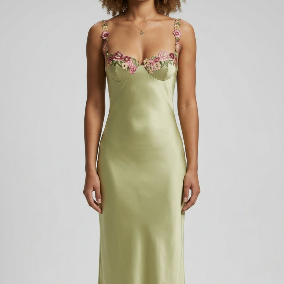 CAROL Satin A-Line Maxi