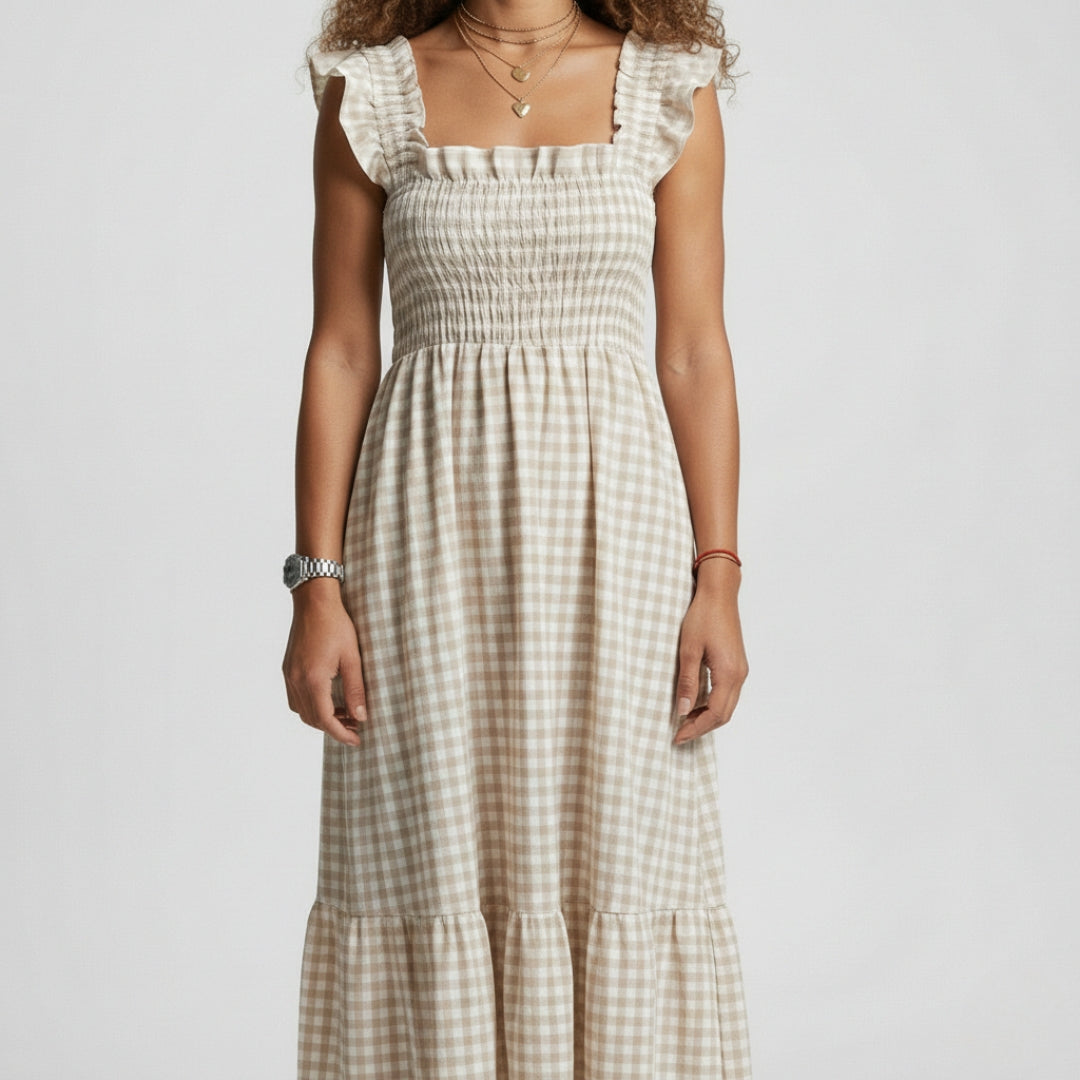 CHRISTINE Plaid Camisole Maxi