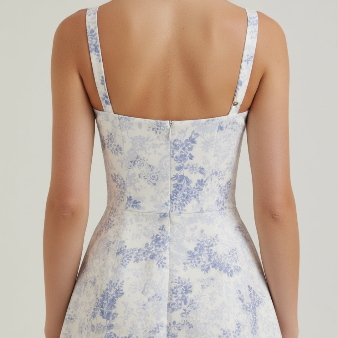 LUNA Floral Sweetheart Midi Dress