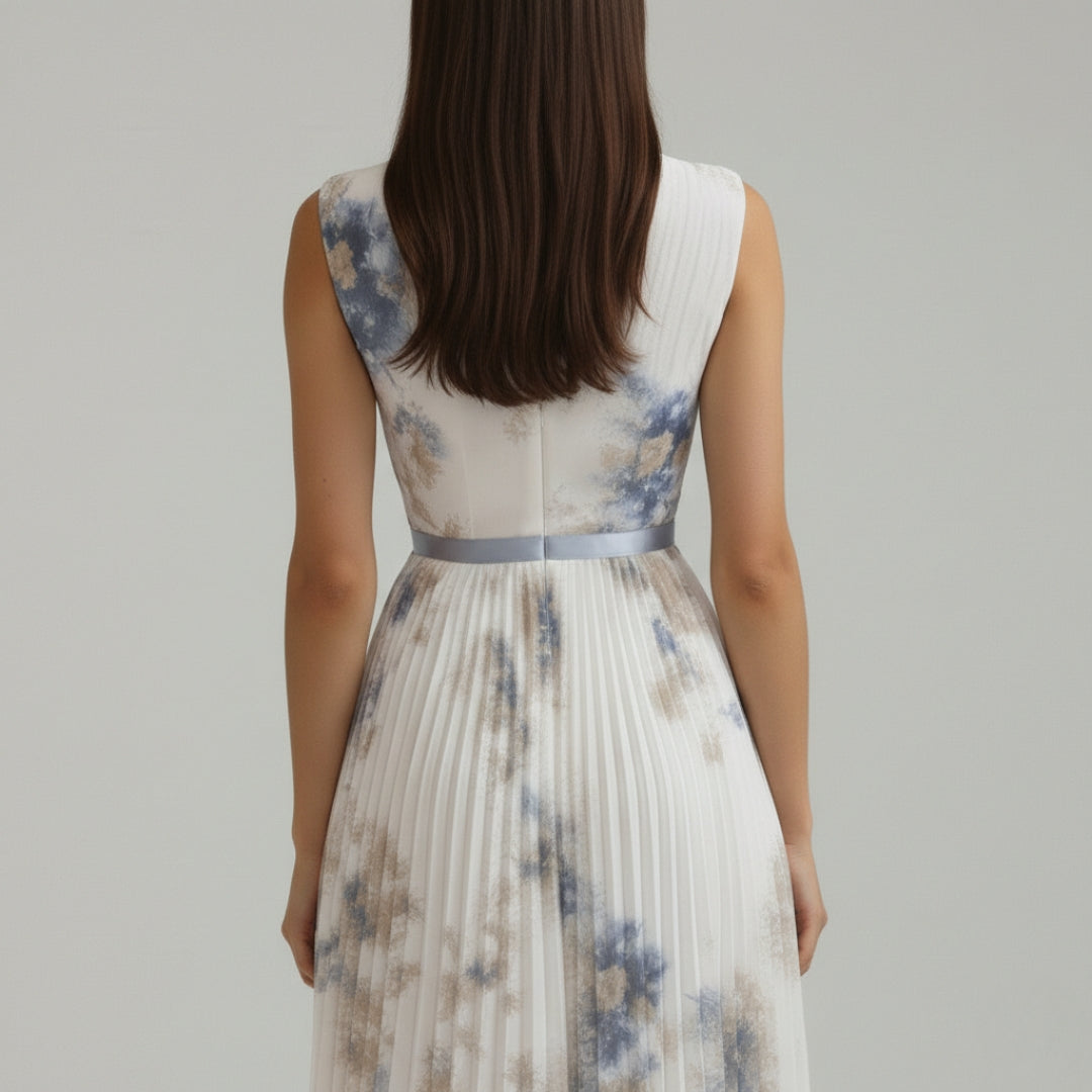 JESSIE V-Neck Printed Midi Dress