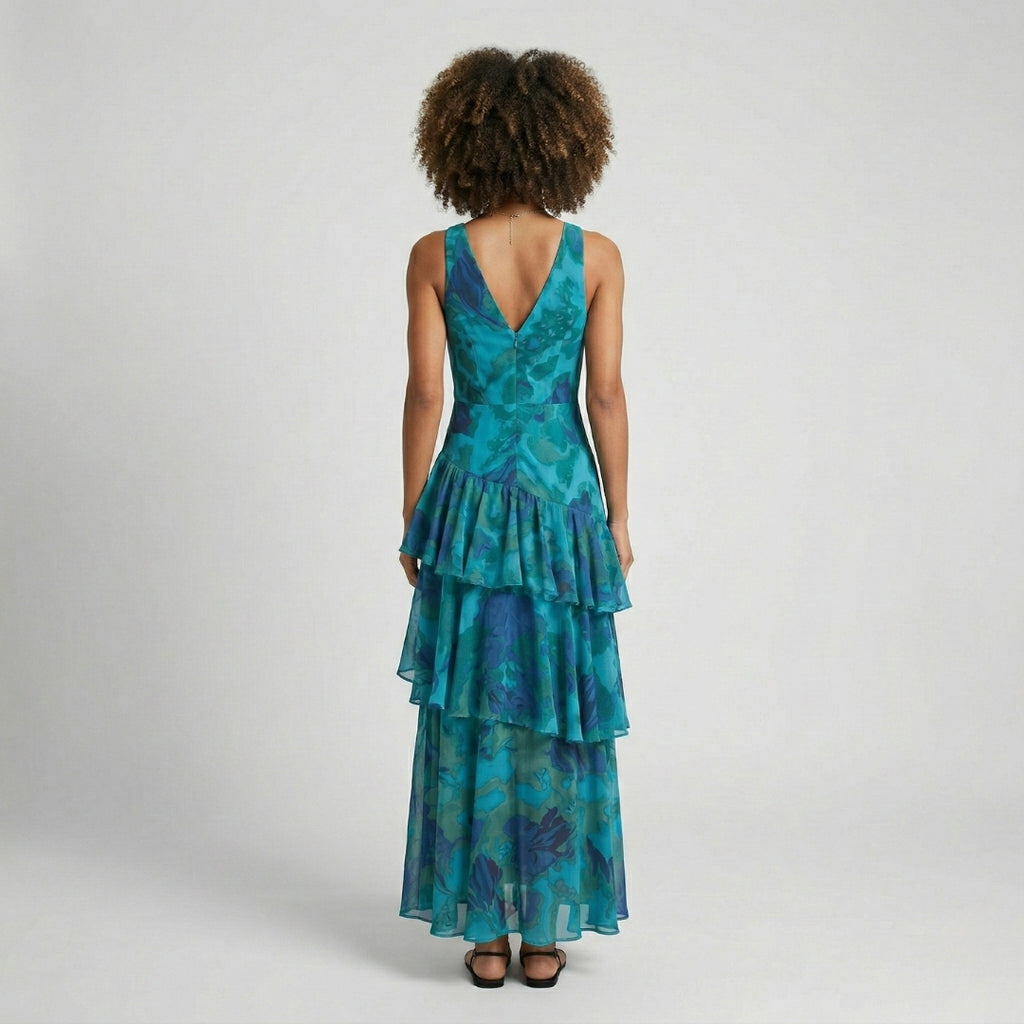 EILEEN V-Neck Plissé Maxi