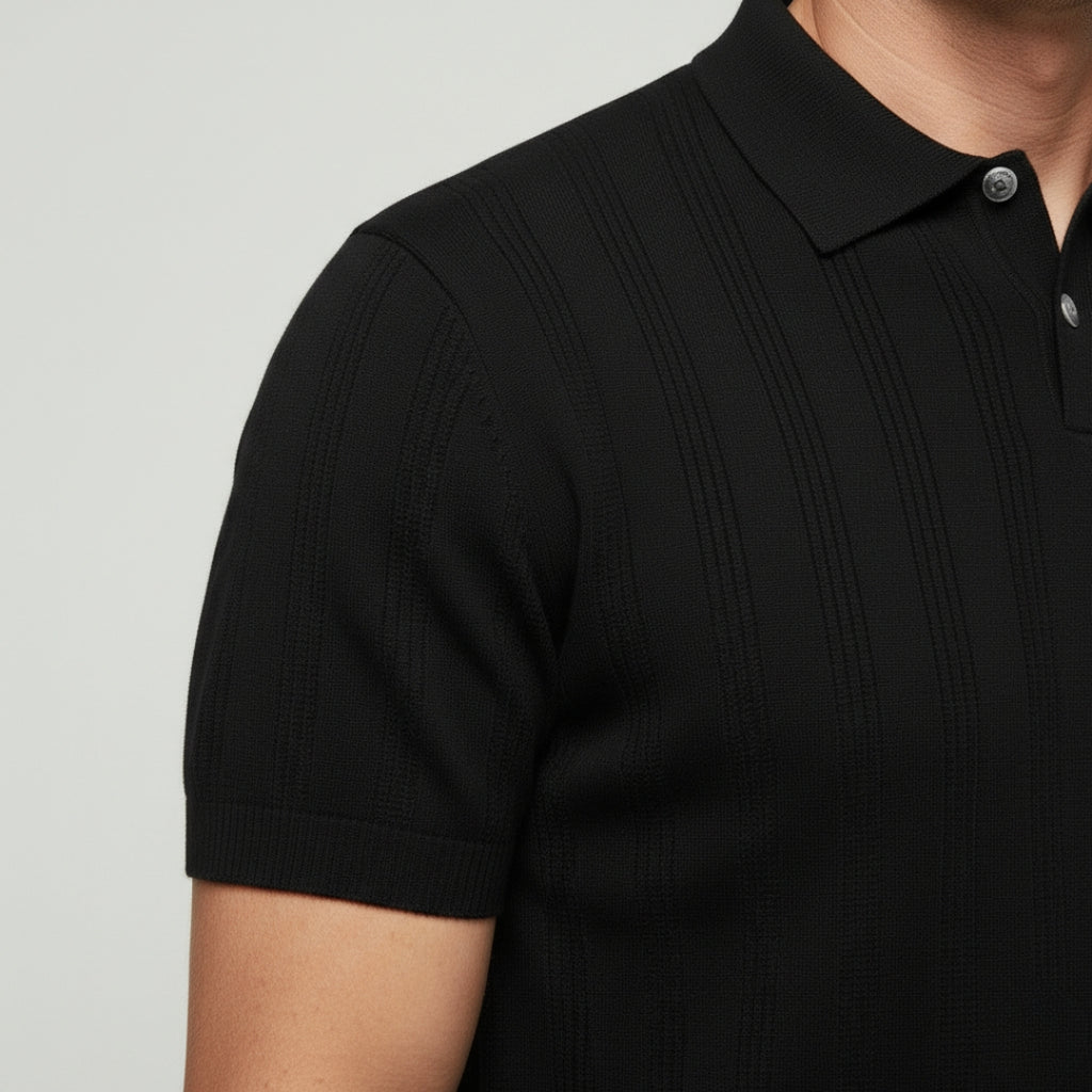 BLAKE Striped Viscose Polo