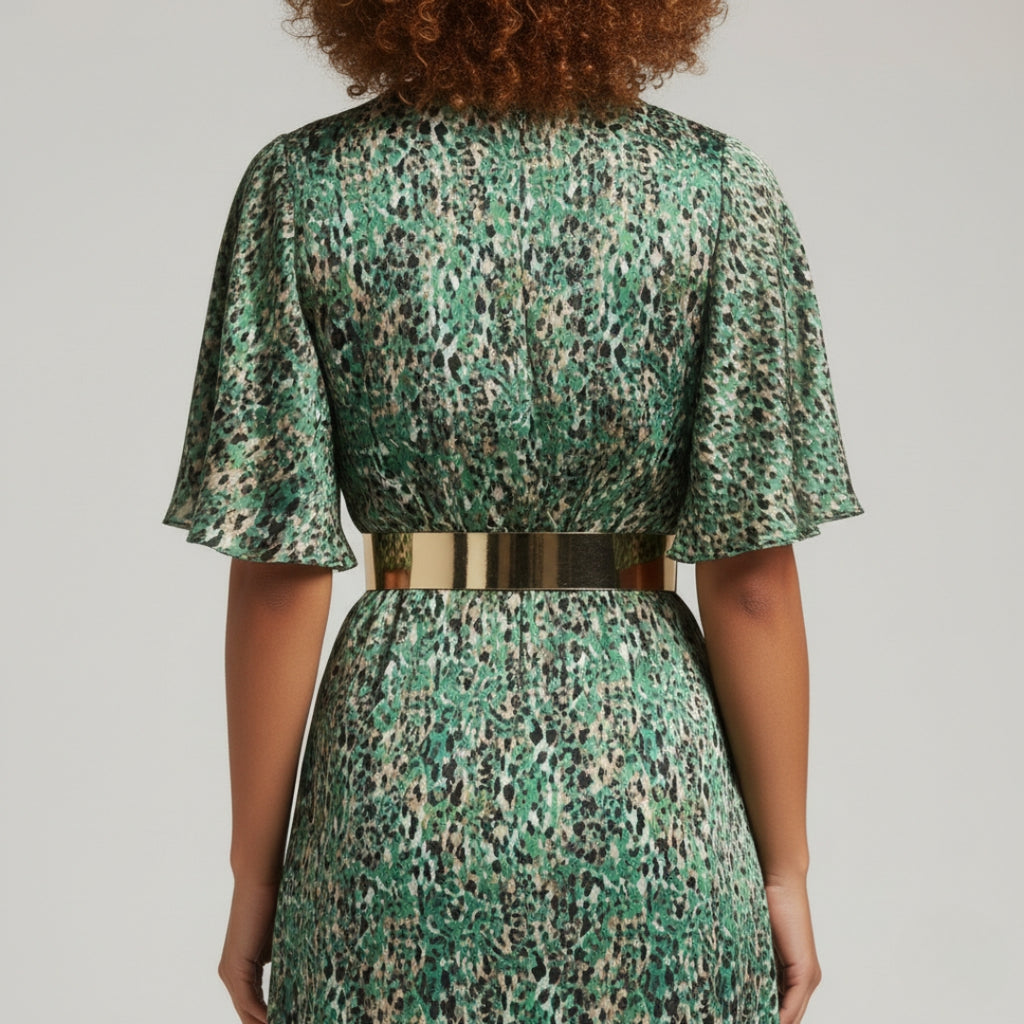 KHATERINE V-Neck Paisley Maxi Dress