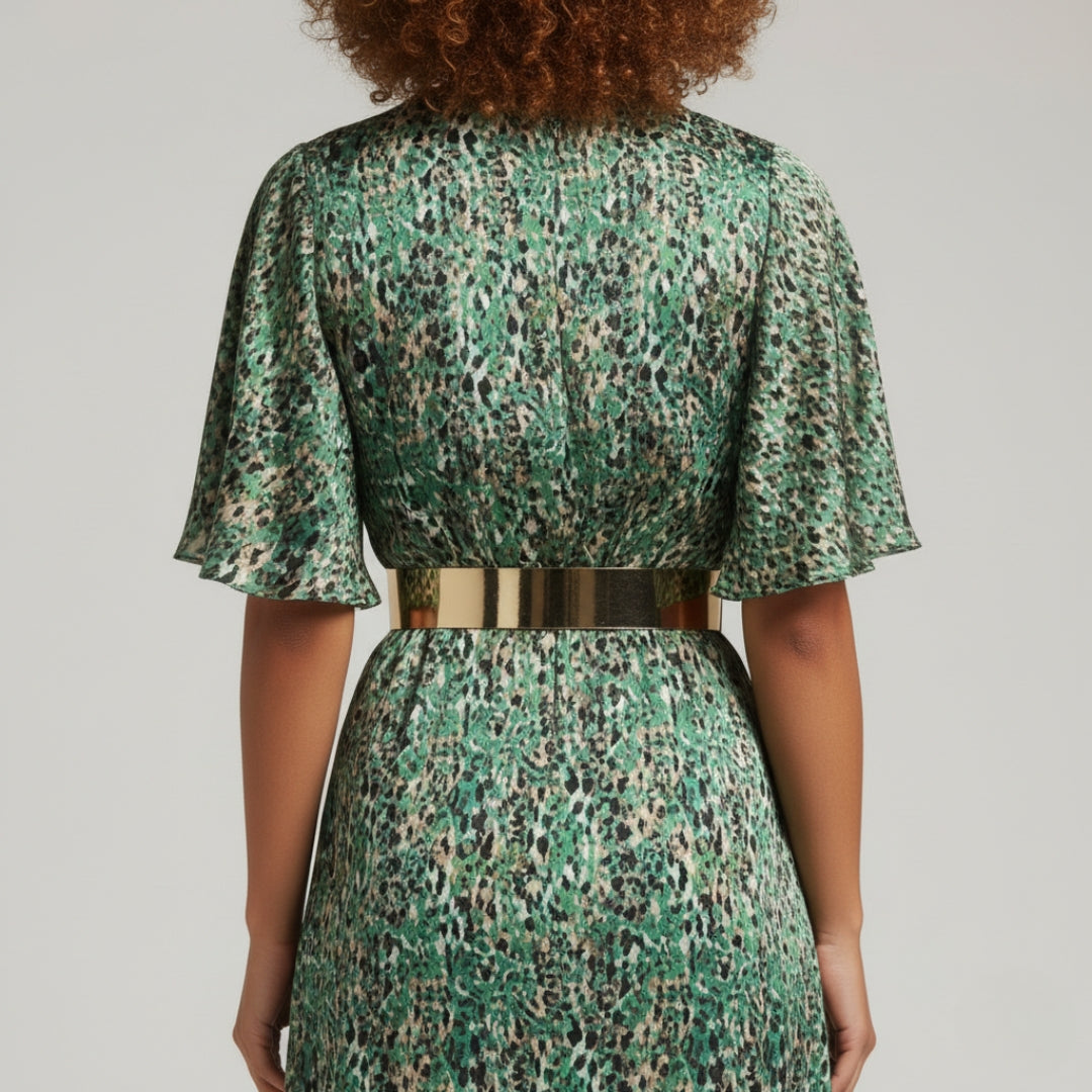 KHATERINE V-Neck Paisley Maxi Dress