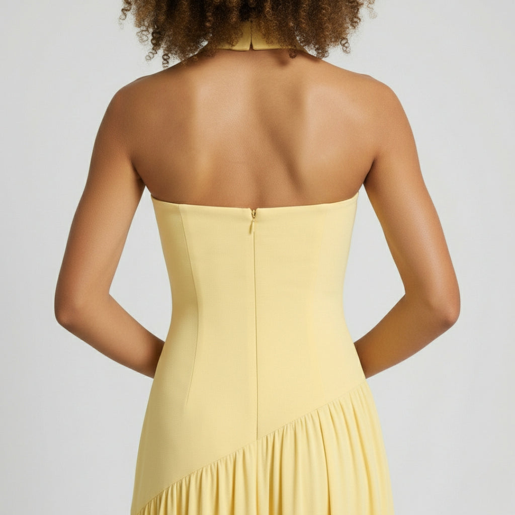 DEBORAH Backless Patchwork Dress