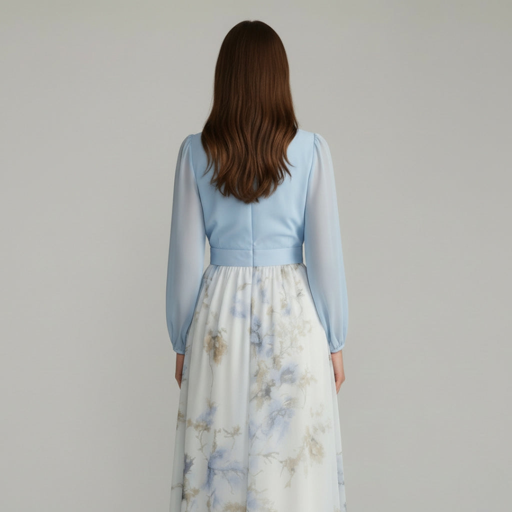 RITA V-Neck Printed Maxi Dress