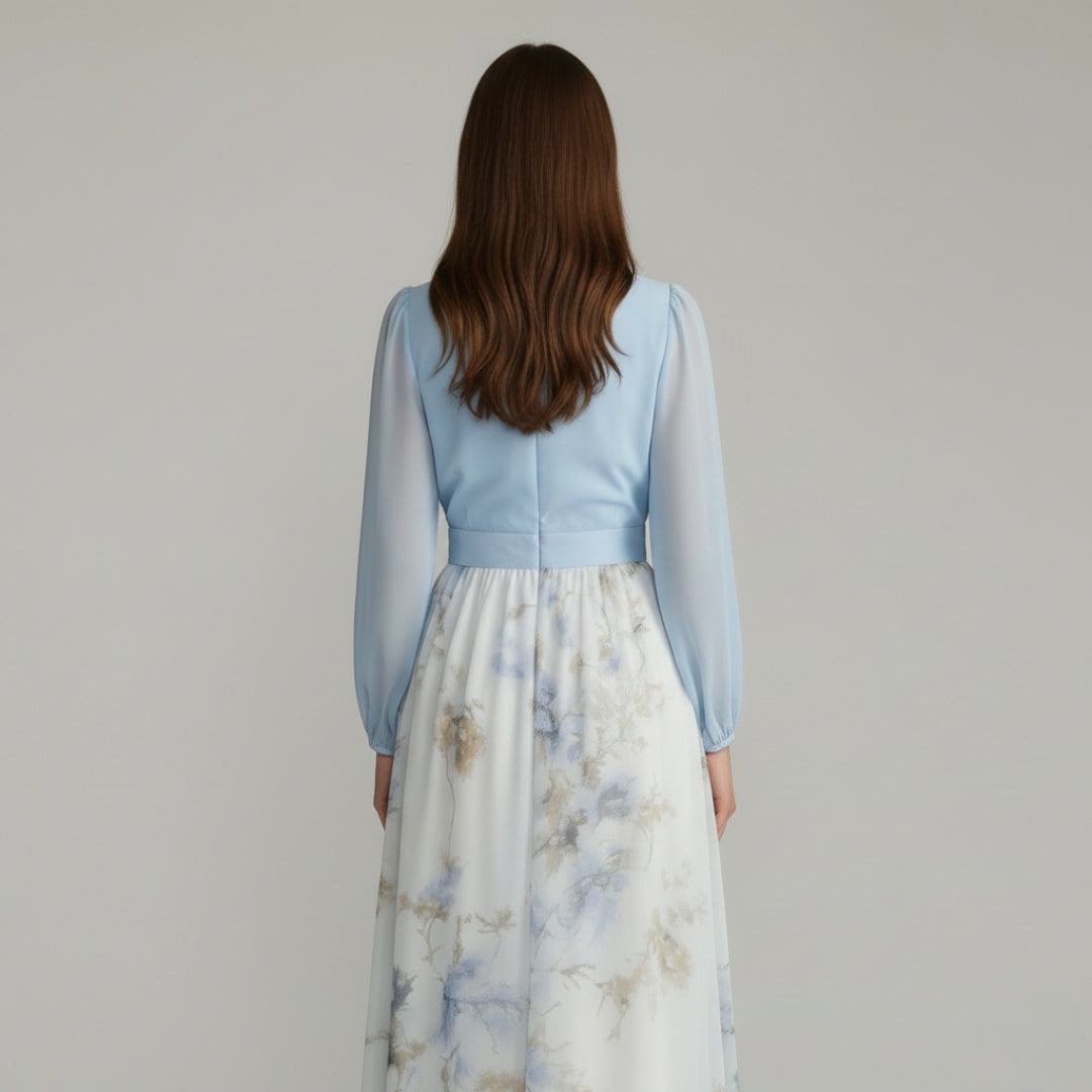 RITA V-Neck Printed Maxi Dress