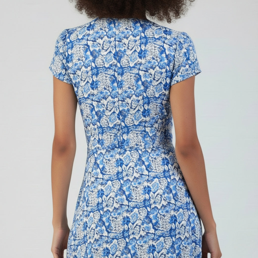 CLARA V-Neck Printed Midi Dress