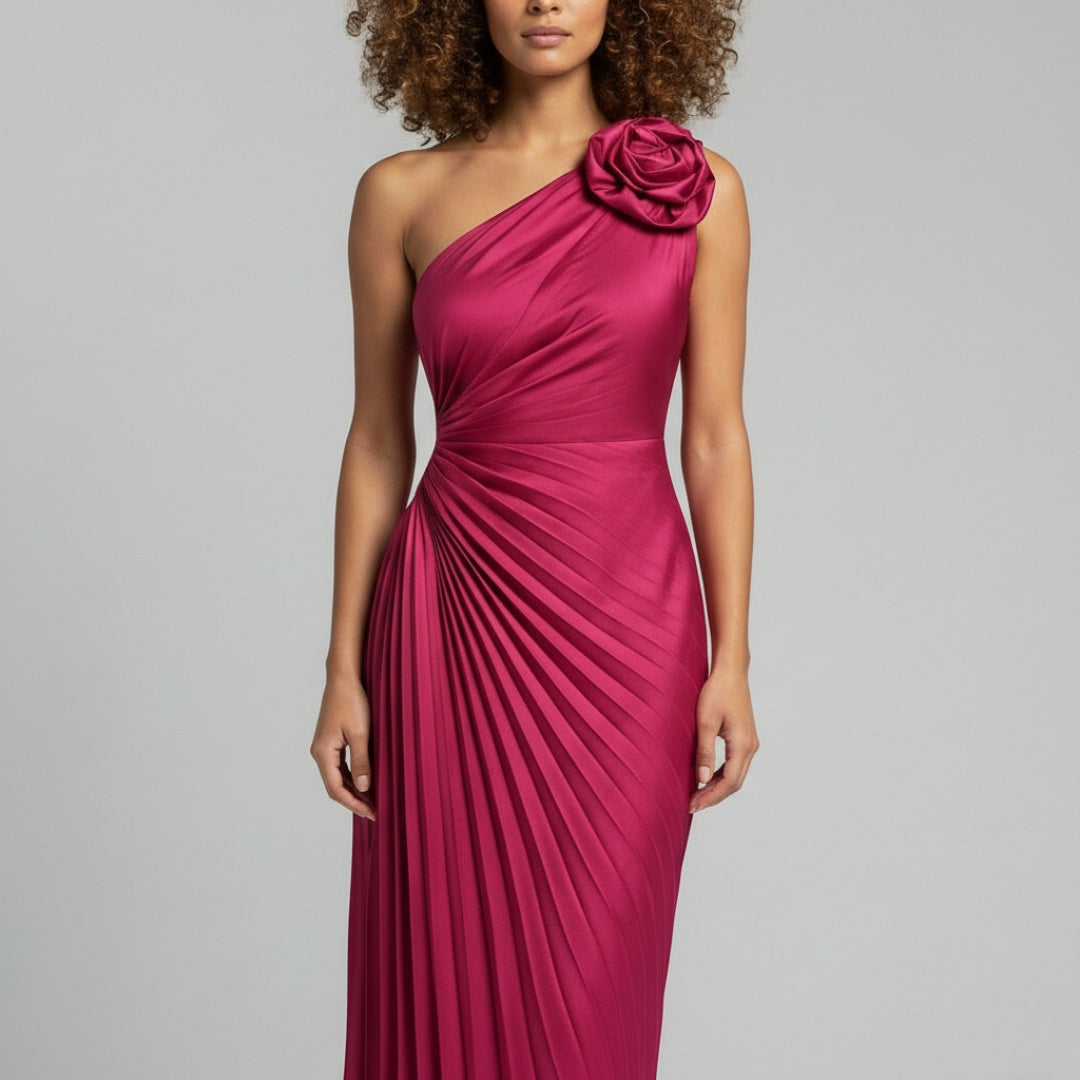 MANDY One Shoulder Midi Dress