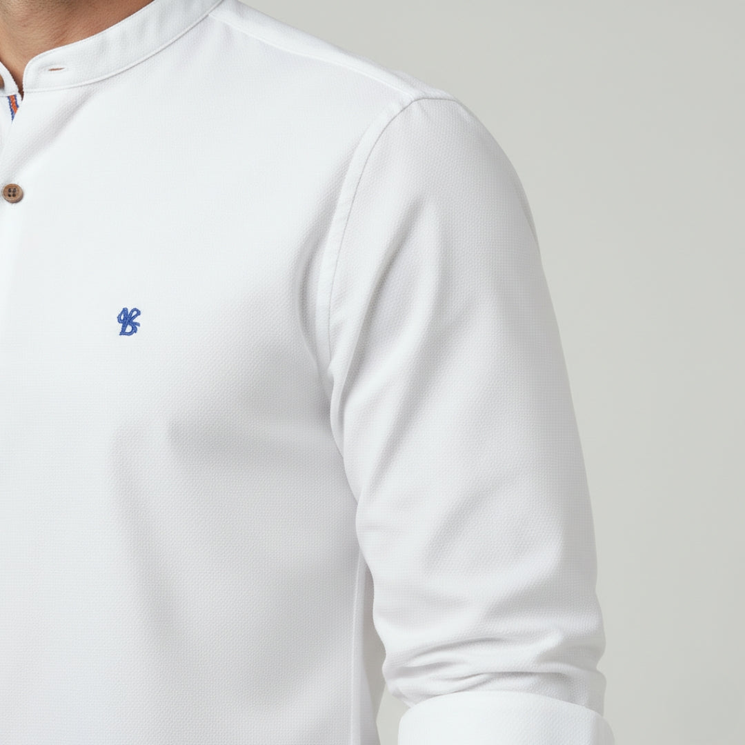 LUCAS Solid Cotton Button-Up Shirt