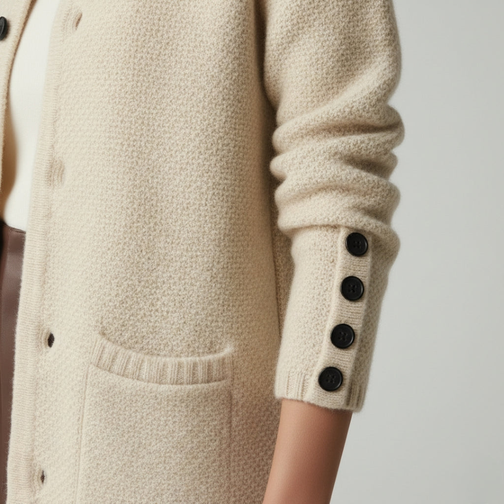 LORI Wool High Neck Cardigan