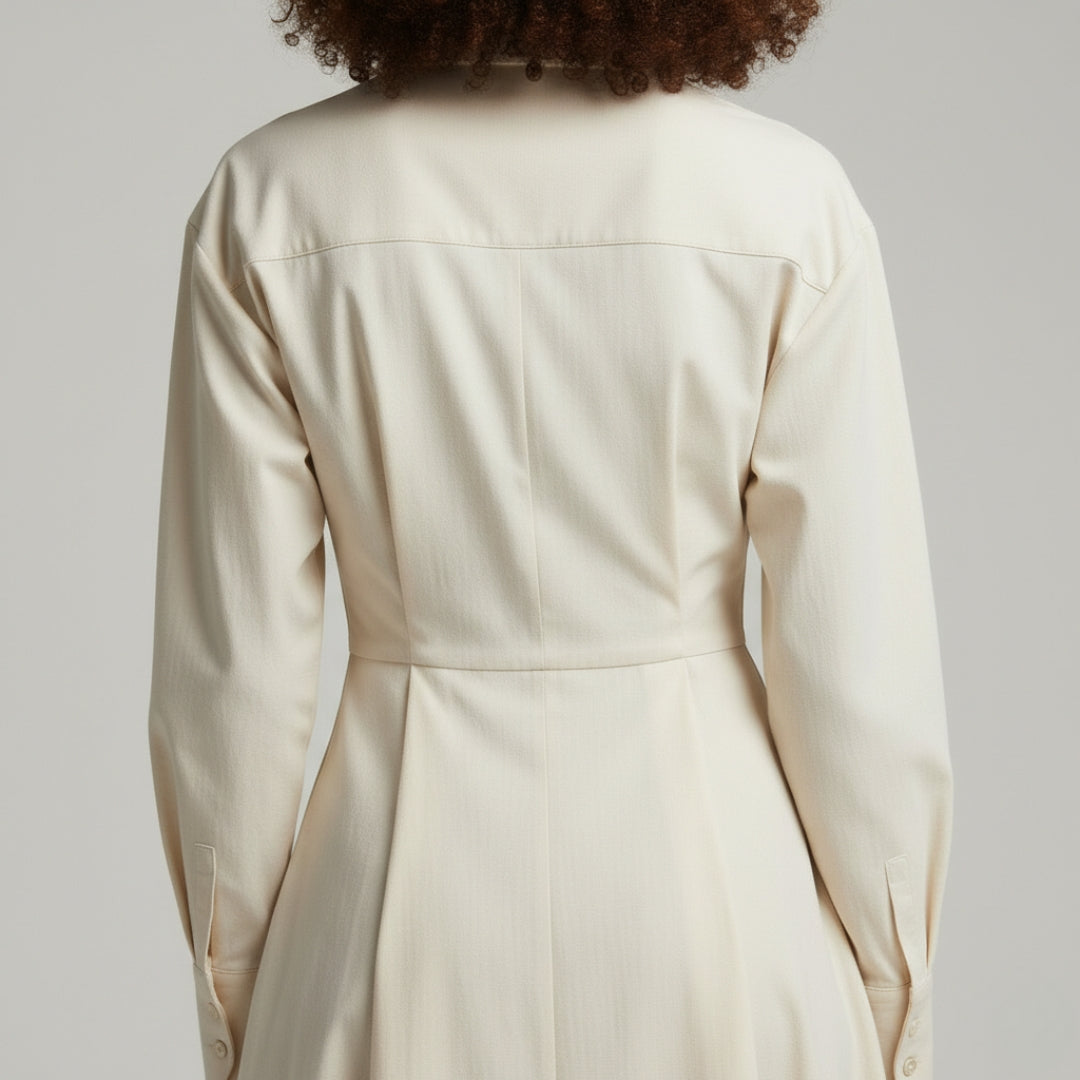 MATHILDA Striped Button Shirt Dress