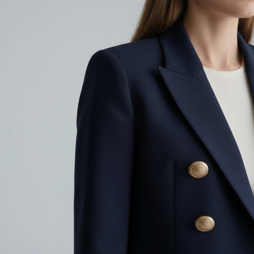 CLARA Double-Breasted Slim Fit Blazer