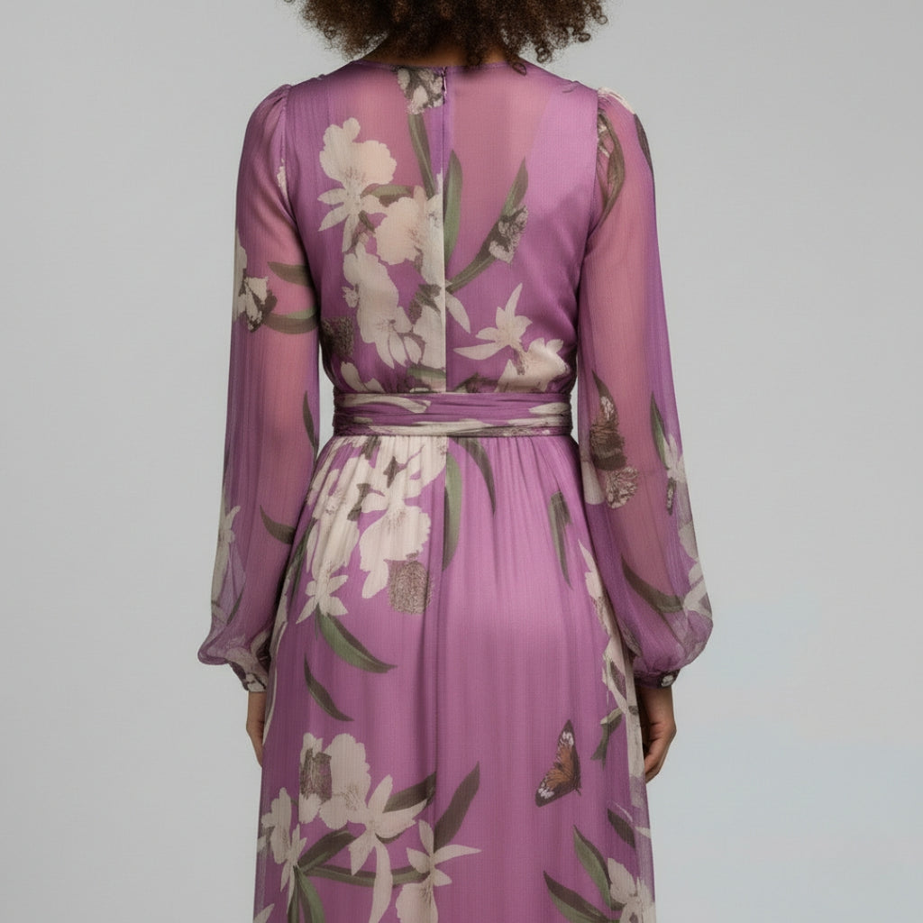 RACHEL V-Neck Printed Maxi Dress