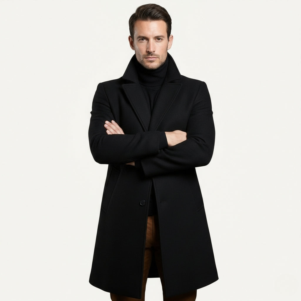 HENRY Long Cotton Blend Coat