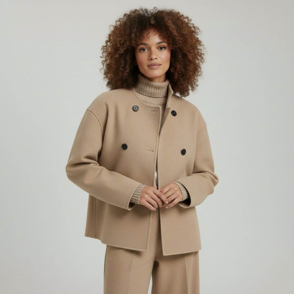 CHARLENE V-Neck Cotton Jacket