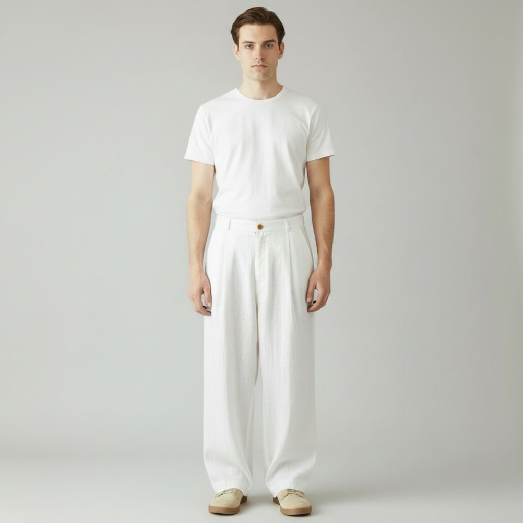 KENJI Pleated Wide Leg Pants