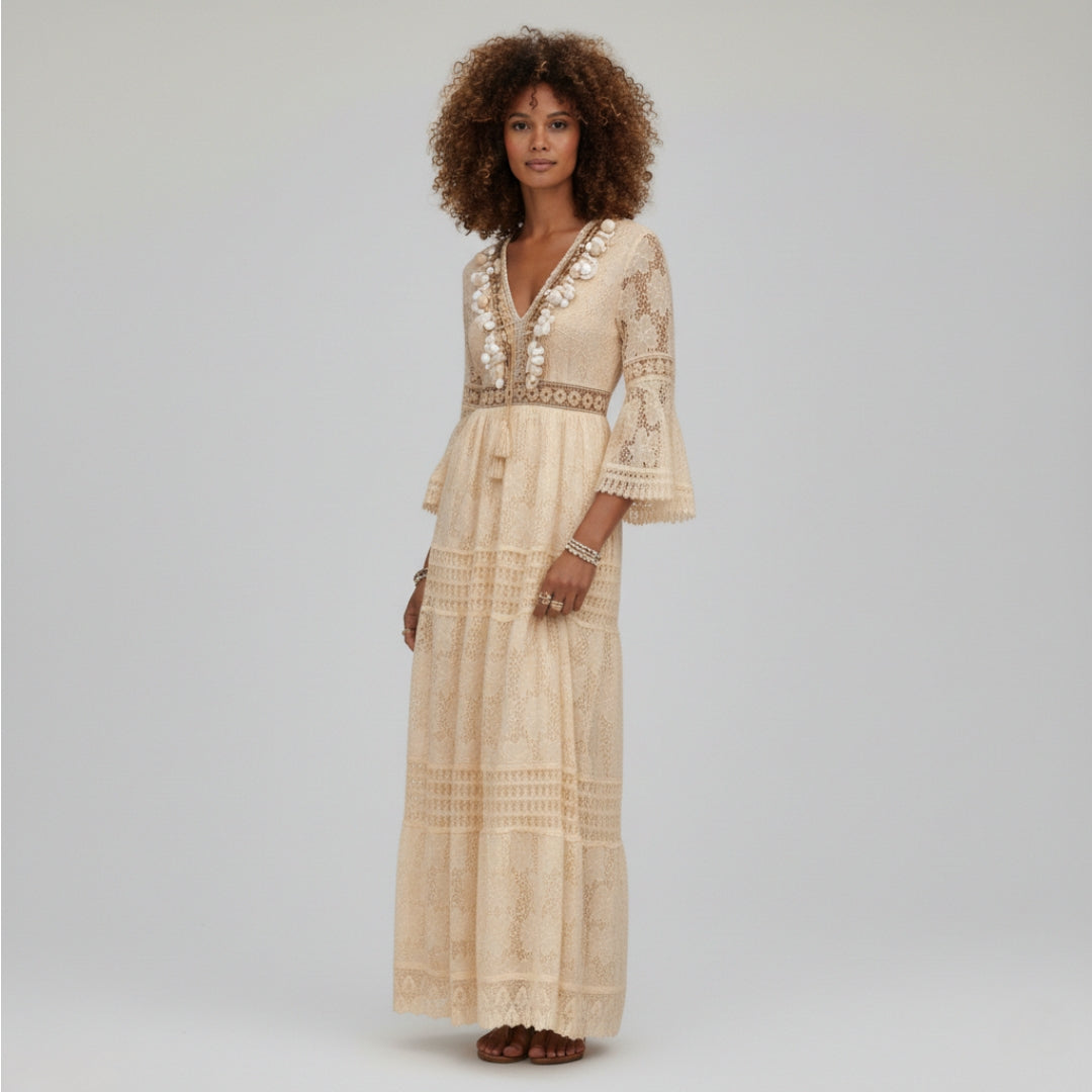 ELOISE Floral Lace Midi Dress