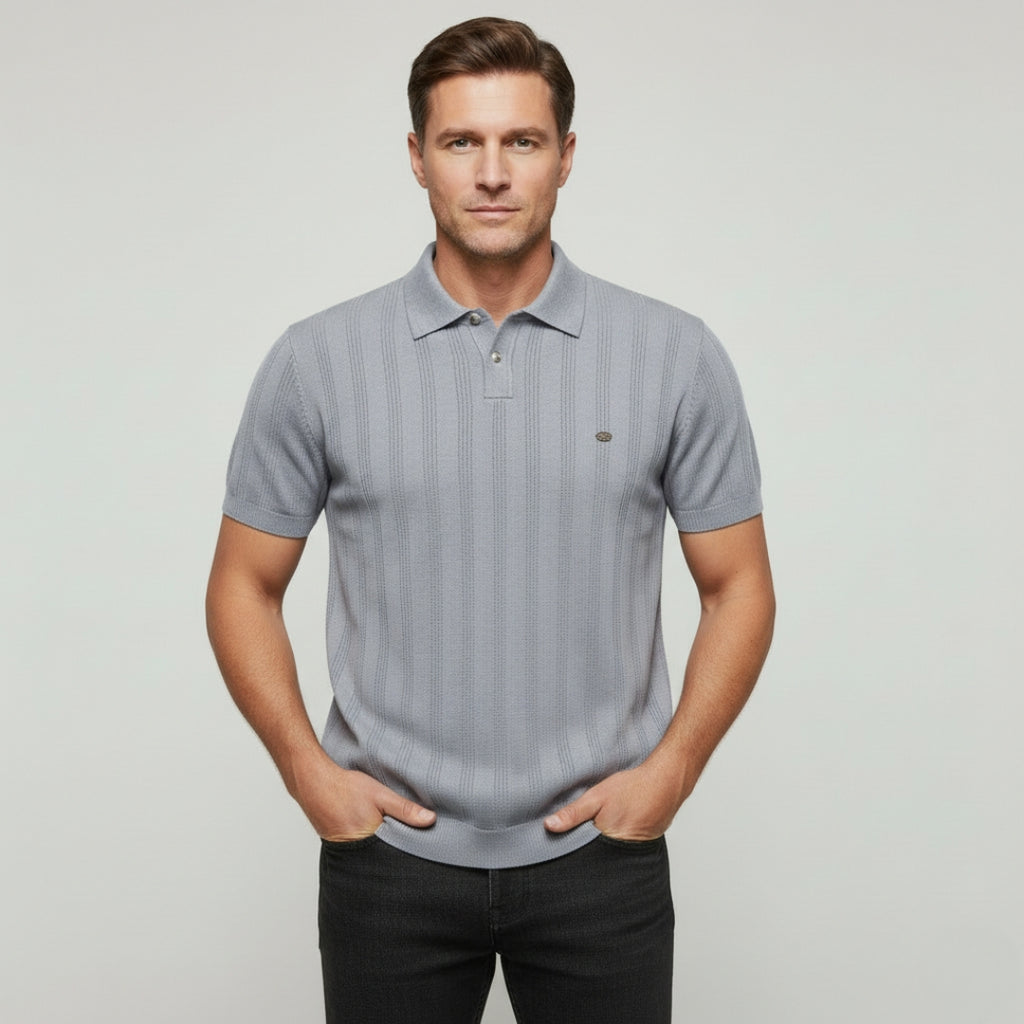BLAKE Striped Viscose Polo
