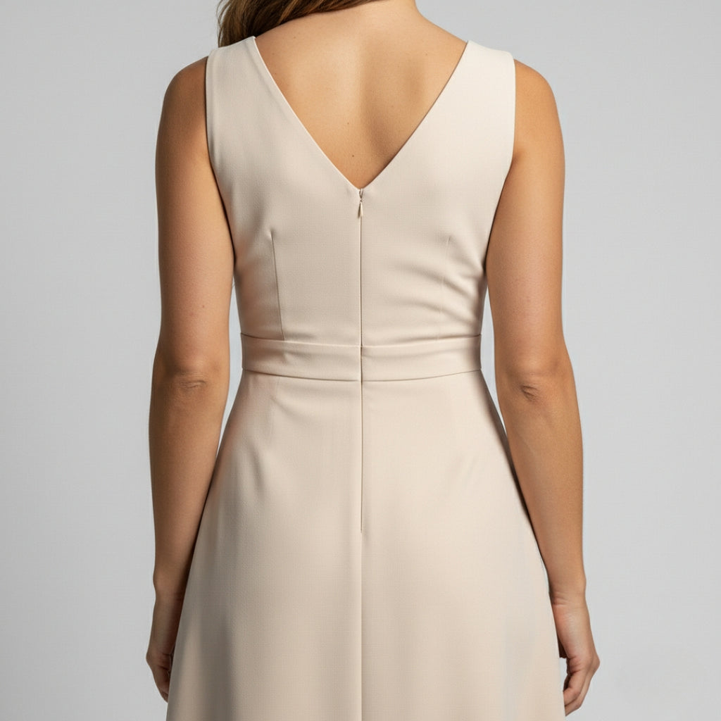 HARPER Pleated V-Neck Dress