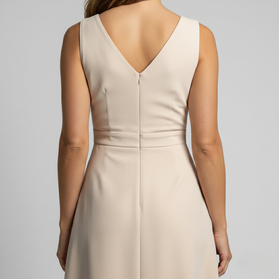 HARPER Pleated V-Neck Dress