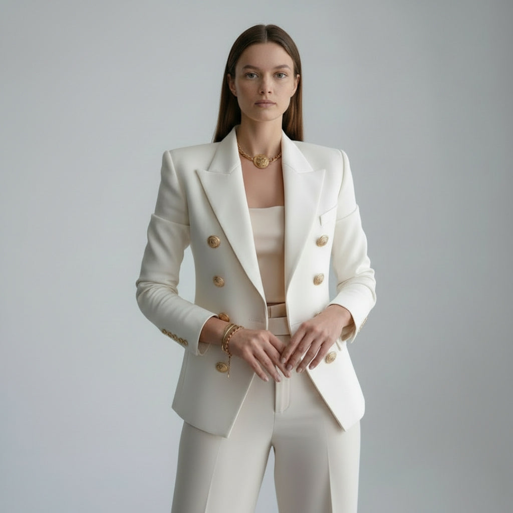 CLARA Double-Breasted Slim Fit Blazer