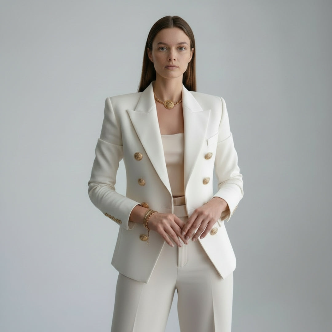 CLARA Double-Breasted Slim Fit Blazer