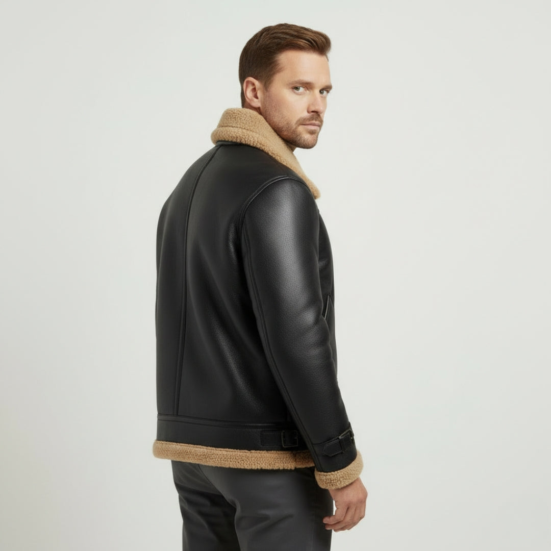 ROBERT Solid Zip-Up Jacket With Turn-Down Collar