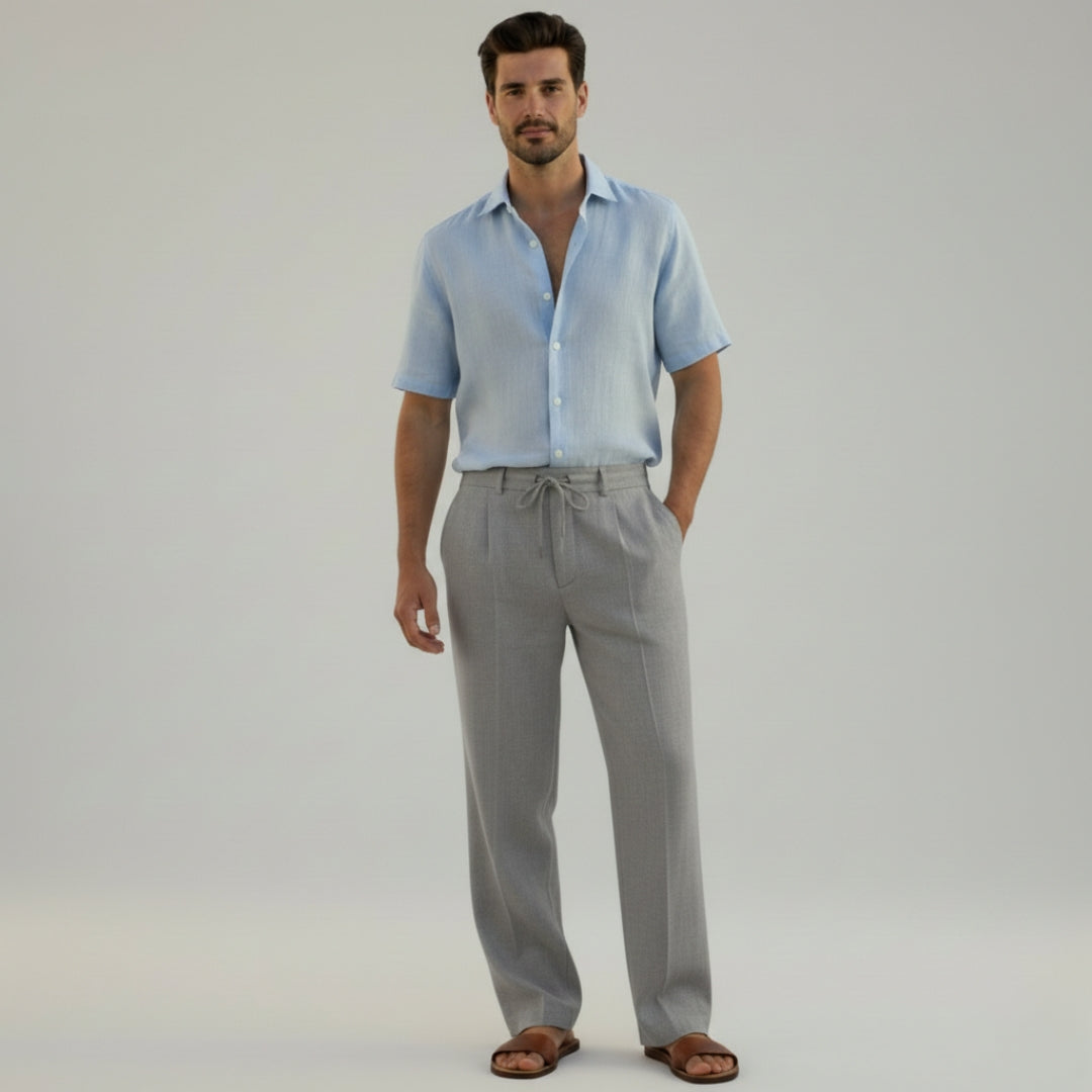 JONAS Drawstring Cotton Linen Trousers