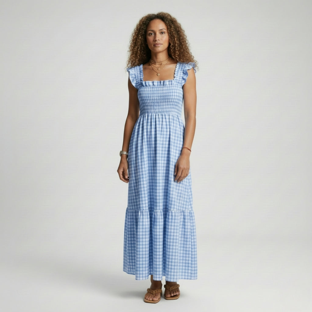 CHRISTINE Plaid Camisole Maxi