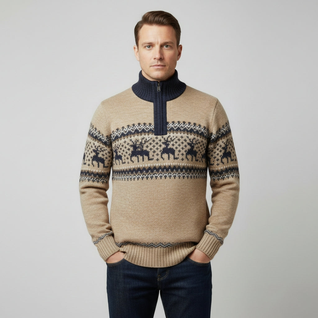 JULIEN High Neck Half Zip Sweater