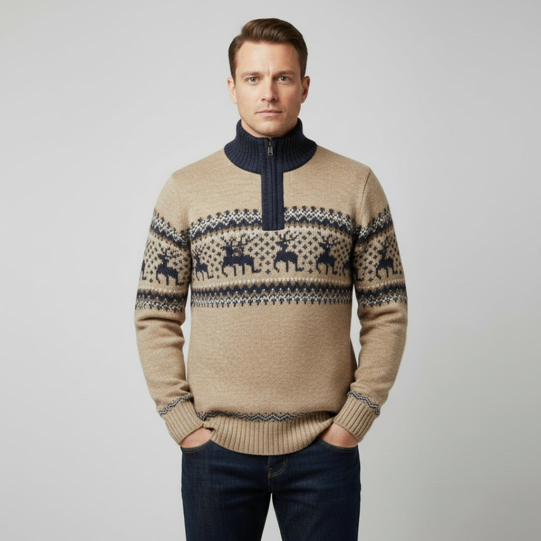 JULIEN High Neck Half Zip Sweater