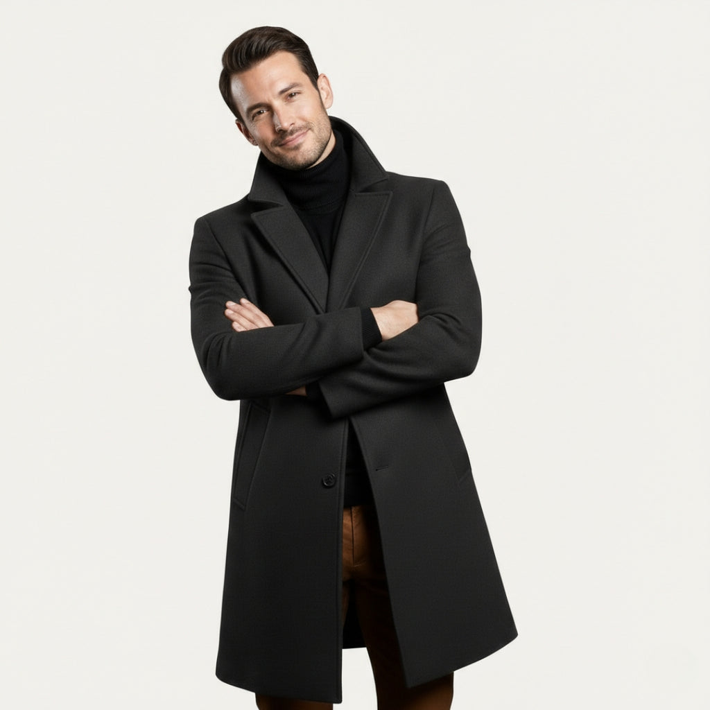 HENRY Long Cotton Blend Coat
