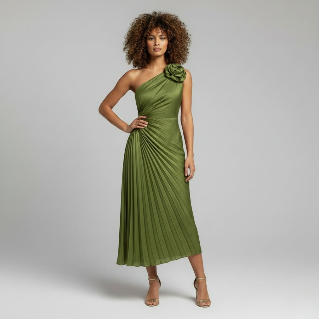 MANDY One Shoulder Midi Dress