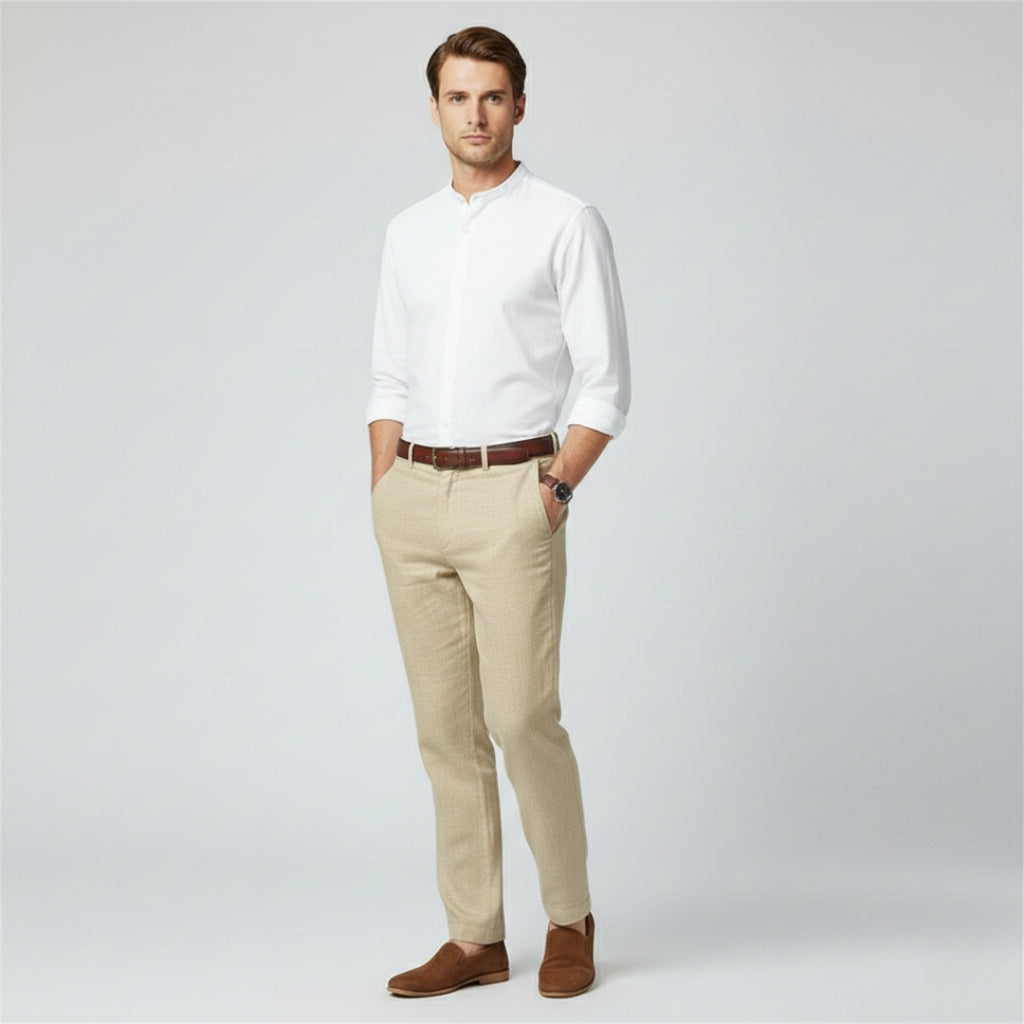 OLIVER Cotton Linen Ankle Pants