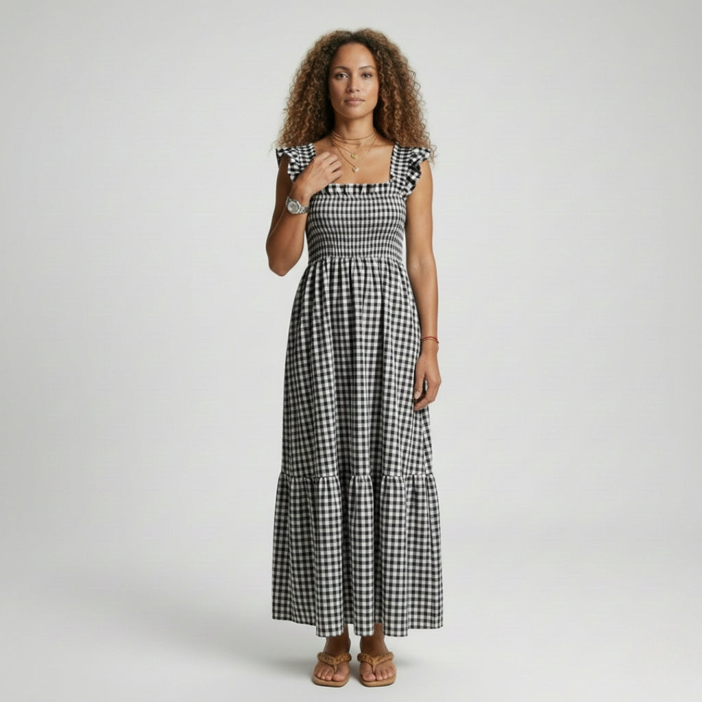 CHRISTINE Plaid Camisole Maxi