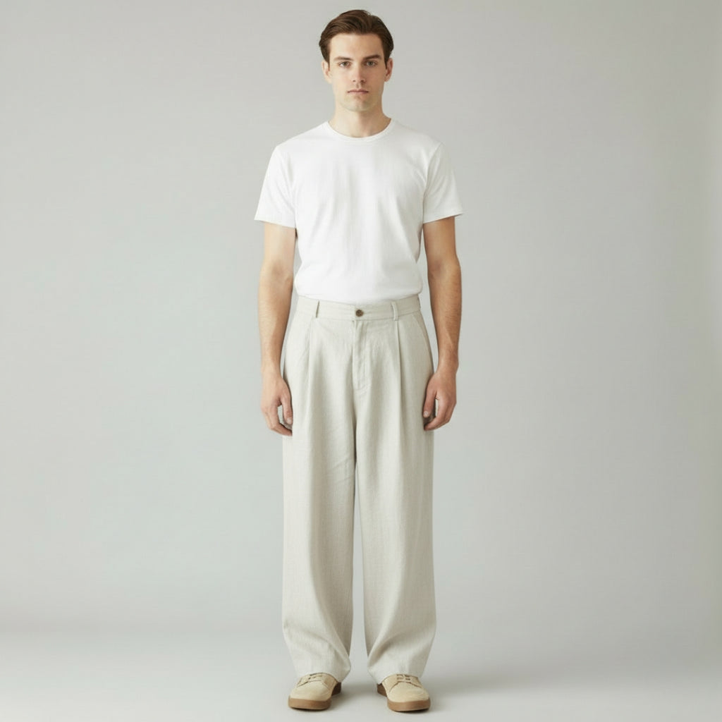 KENJI Pleated Wide Leg Pants