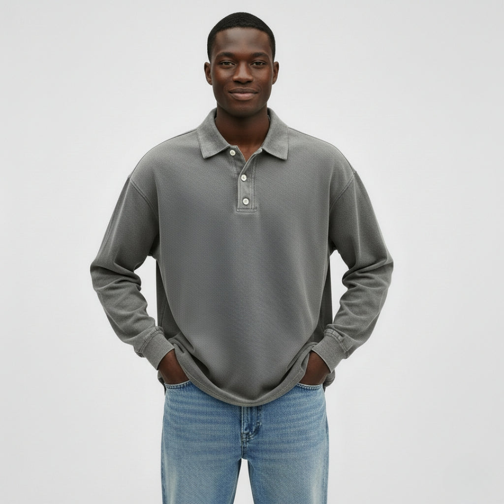 MAXIME Collared Polyester Sweatshirt