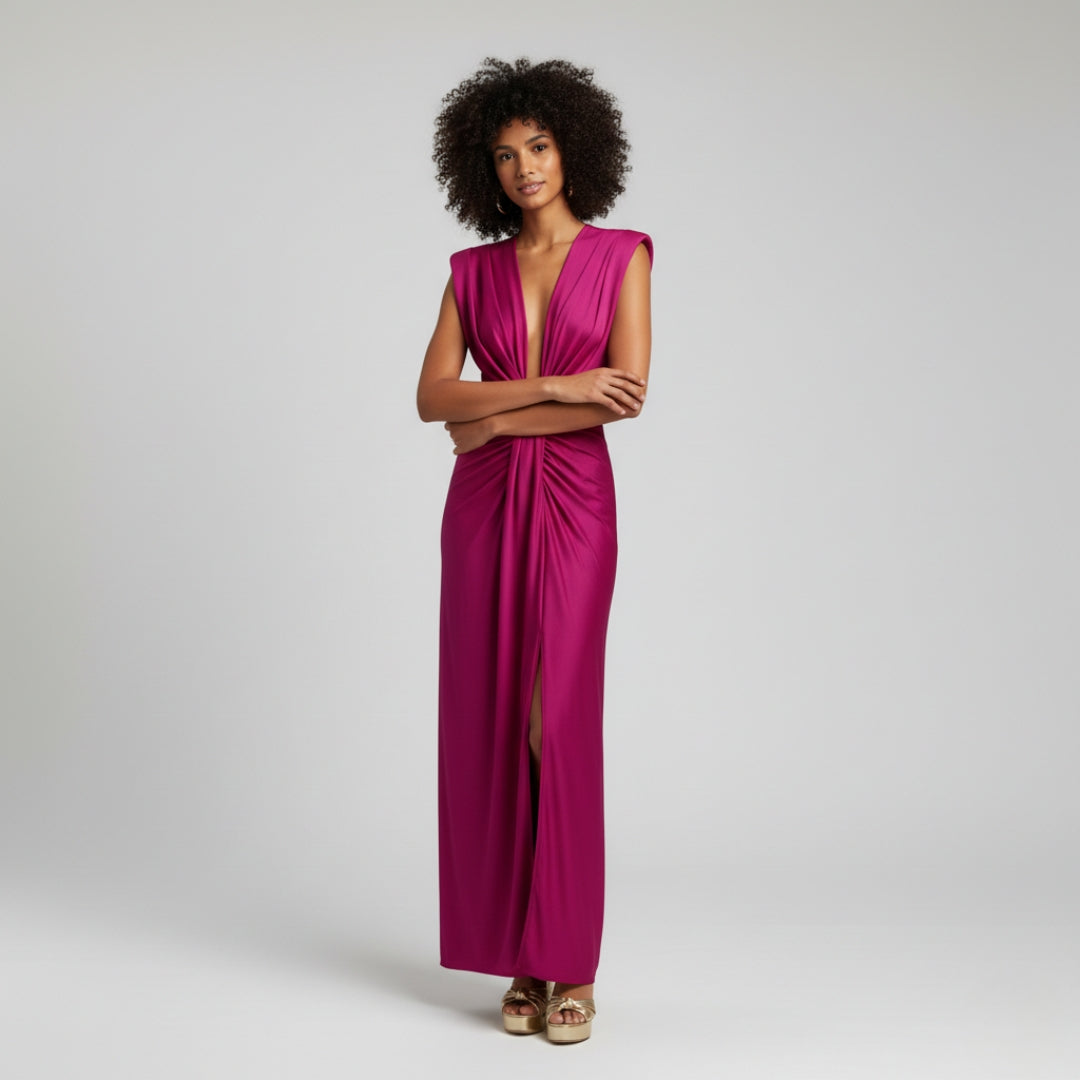 DARCY Elegant V-Neck Maxi Dress