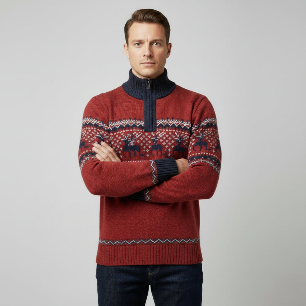 JULIEN High Neck Half Zip Sweater