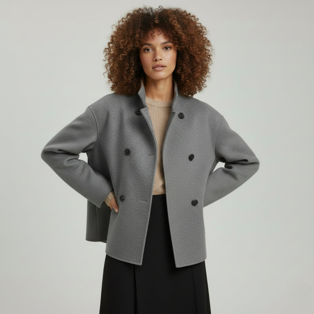 CHARLENE V-Neck Cotton Jacket